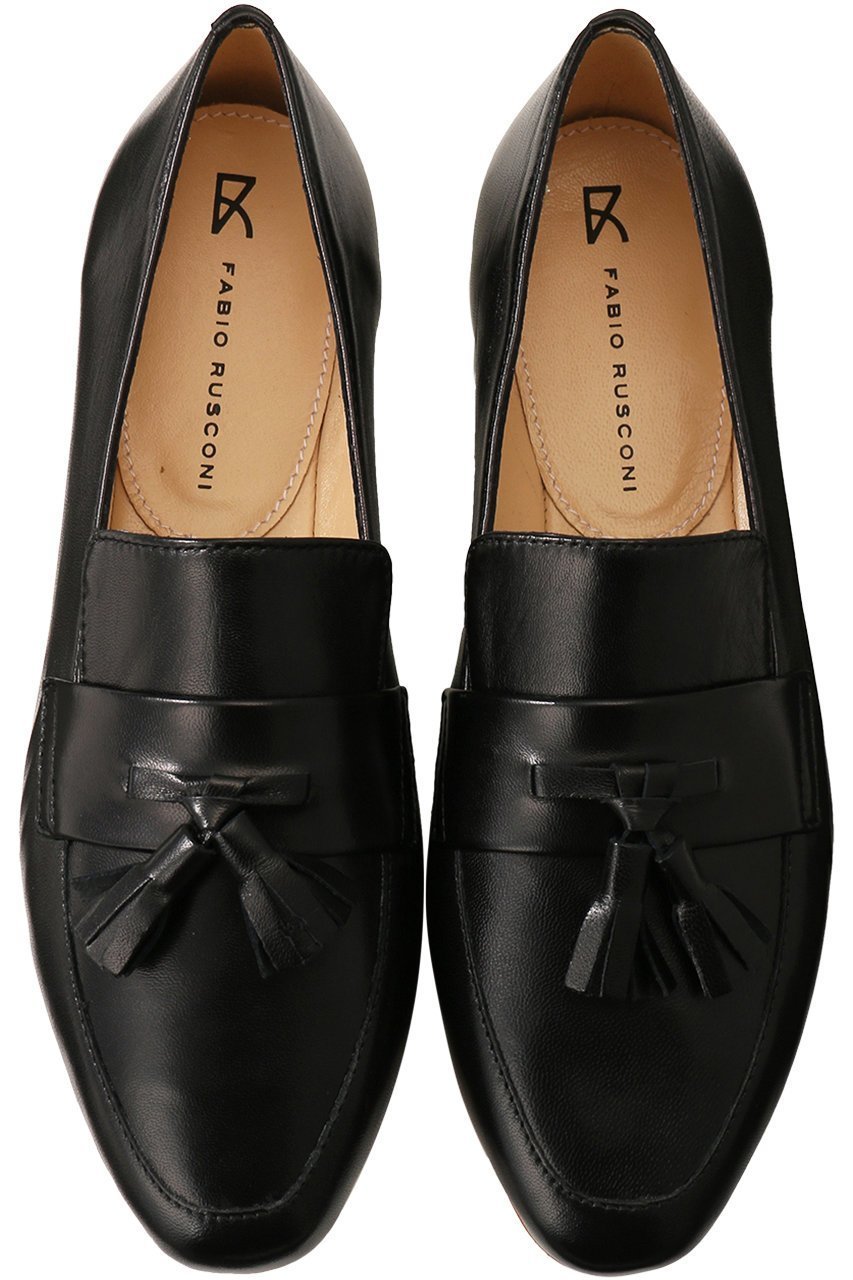 【エスメラルダ/Esmeralda】の【FABIO RUSCONI】アーモンドトゥタッセルローファー インテリア・キッズ・メンズ・レディースファッション・服の通販 founy(ファニー) 　ファッション　Fashion　レディースファッション　Fashion for Women　アーモンドトゥ　Almond Toe Shoes　シューズ　Shoes, Footwear　シルバー　Silver, Metallic Silver　シンプル　Simple, Minimal　ソックス　Socks, Hosiery　タッセル　Tassel, Fringe　フラット　Flat, Flat Shoes　エレガント 上品　Elegant　定番　Standard, Basic Item　ブラック|ID: prp329100003862852 ipo3291000000035059513