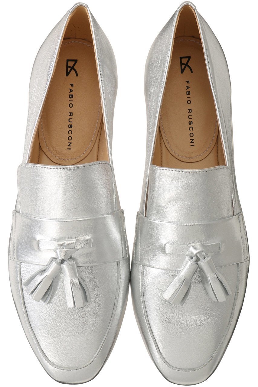 【エスメラルダ/Esmeralda】の【FABIO RUSCONI】アーモンドトゥタッセルローファー インテリア・キッズ・メンズ・レディースファッション・服の通販 founy(ファニー) 　ファッション　Fashion　レディースファッション　Fashion for Women　アーモンドトゥ　Almond Toe Shoes　シューズ　Shoes, Footwear　シルバー　Silver, Metallic Silver　シンプル　Simple, Minimal　ソックス　Socks, Hosiery　タッセル　Tassel, Fringe　フラット　Flat, Flat Shoes　エレガント 上品　Elegant　再入荷　Restock / Back in Stock　定番　Standard, Basic Item　シルバー|ID: prp329100003862852 ipo3291000000036028893