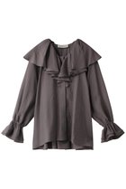 【デパリエ/DEPAREILLE】のフリルシフォンブラウス チャコールグレー|ID: prp329100003862896 ipo3291000000036221534