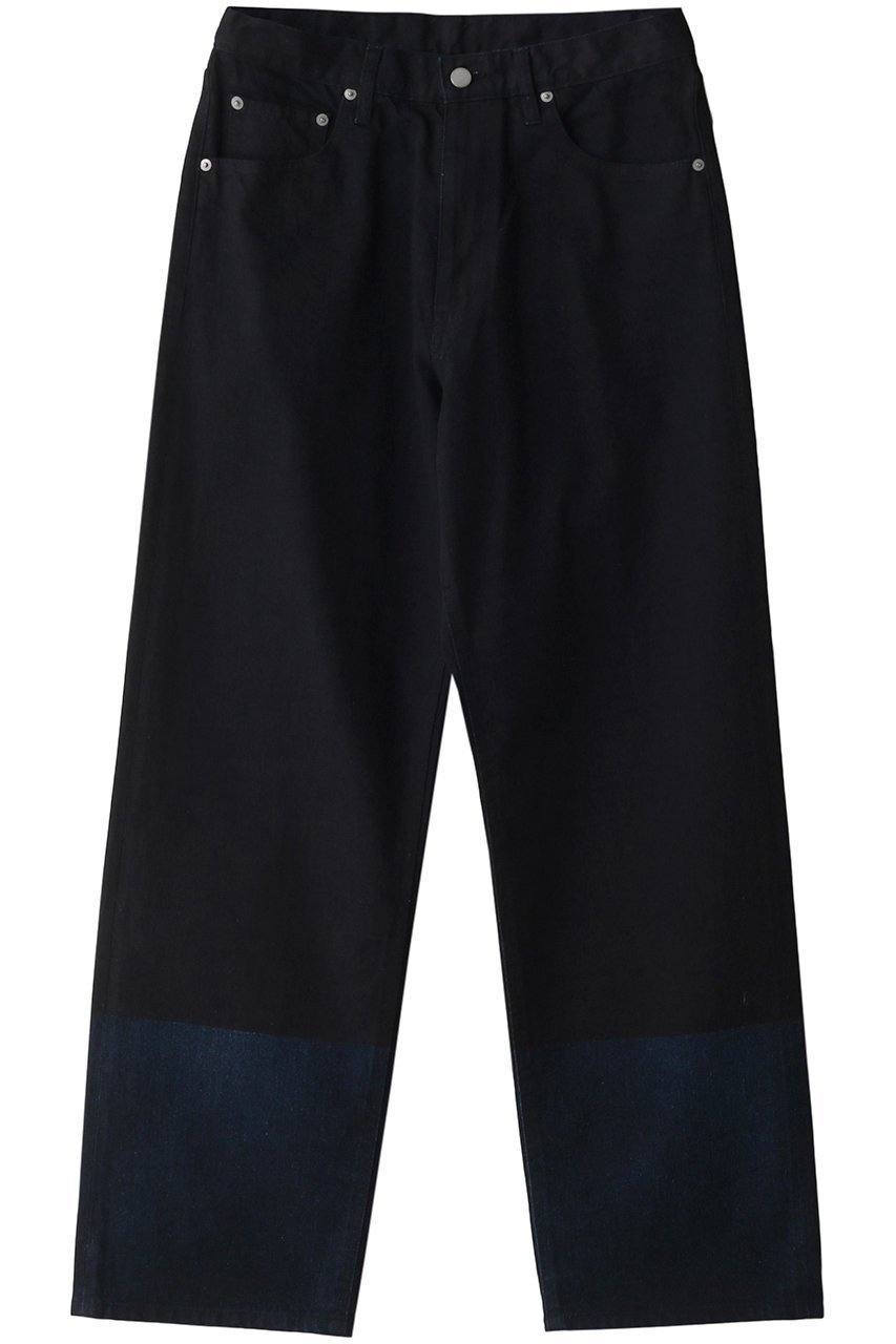 【ヨーク/YOKE / MEN】の【MEN】5P ワイドレッグ ストレート デニムパンツ インテリア・キッズ・メンズ・レディースファッション・服の通販 founy(ファニー) 　ファッション　Fashion　メンズファッション　Fashion for Men　ボトムス　Bottoms　デニムパンツ・ジーンズ　Denim Pants　シンプル　Simple, Minimal　ストレート　Straight, Straight Cut　デニム　Denim, Jeans Material　リラックス　Relax, Relaxed Fit　ワイド　Wide, Wide Fit　定番　Standard, Basic Item　ブラック|ID: prp329100003864700 ipo3291000000032819957