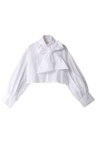 【エズミ/EZUMi】のクロップド ボウタイ ドレスシャツ ホワイト|ID:prp329100003864705