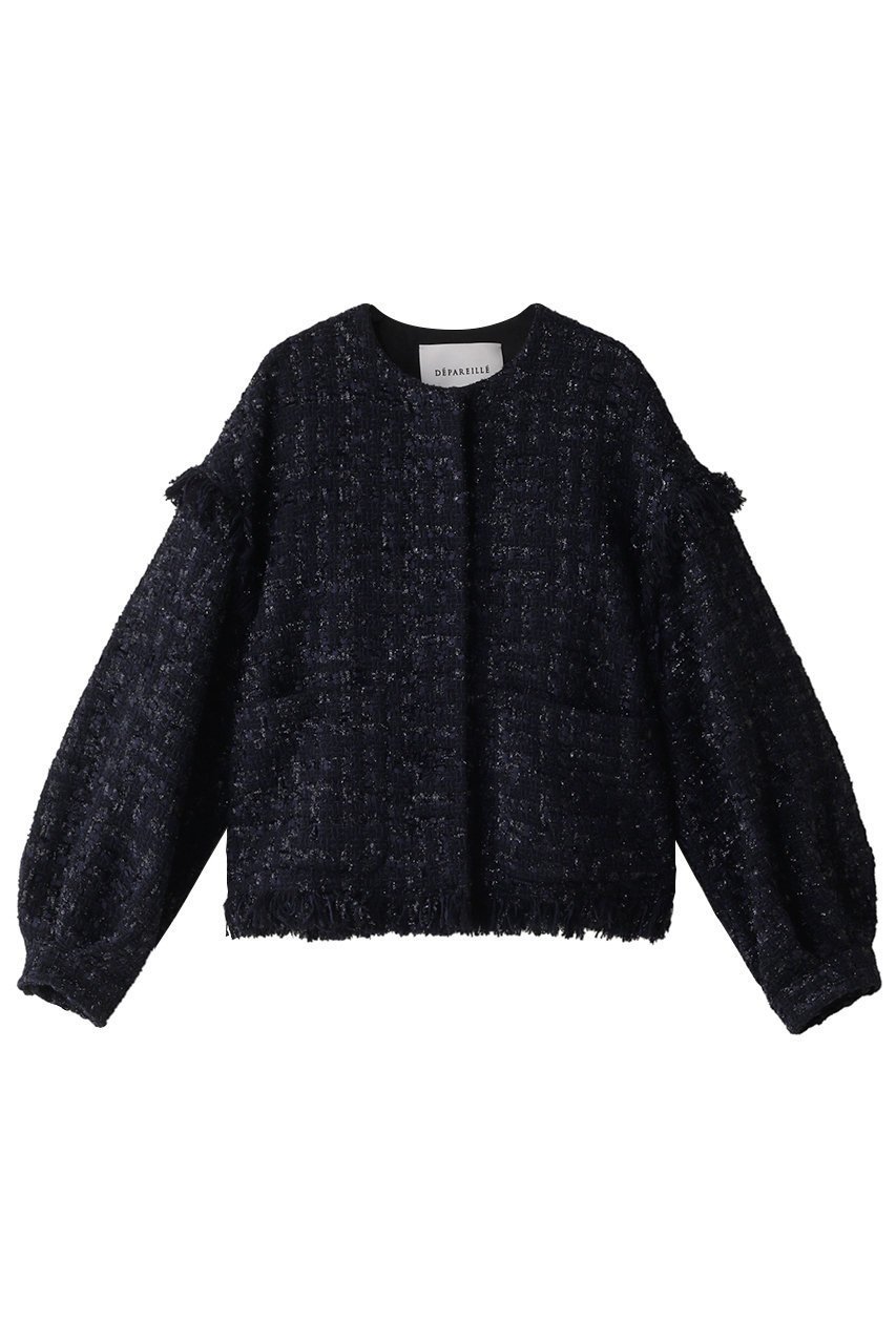 【デパリエ/DEPAREILLE】のラメツィードバルーンスリーブジャケット 人気、トレンドファッション・服の通販 founy(ファニー)  ファッション Fashion レディースファッション Fashion for Women アウター Coat / Outerwear Collection レディースジャケット・軽アウター Jackets ジャケット Jacket, Outerwear バルーン Balloon, Balloon Silhouette パーティ Party, Party Style フリンジ Fringe, Tassel ブルゾン Blouson, Bomber Jacket エレガント 上品 Elegant  other-1|ID: prp329100003864755 ipo3291000000032961068