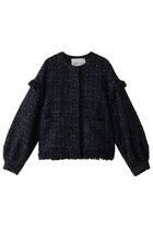 【デパリエ/DEPAREILLE】のラメツィードバルーンスリーブジャケット 人気、トレンドファッション・服の通販 founy(ファニー) ファッション Fashion レディースファッション Fashion for Women アウター Coat / Outerwear Collection レディースジャケット・軽アウター Jackets ジャケット Jacket, Outerwear バルーン Balloon, Balloon Silhouette パーティ Party, Party Style フリンジ Fringe, Tassel ブルゾン Blouson, Bomber Jacket エレガント 上品 Elegant thumbnail ネイビー|ID: prp329100003864755 ipo3291000000032961071