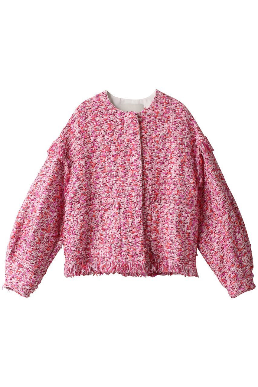 【デパリエ/DEPAREILLE】のラメツィードバルーンスリーブジャケット インテリア・キッズ・メンズ・レディースファッション・服の通販 founy(ファニー) ファッション Fashion レディースファッション Fashion for Women アウター Coat / Outerwear Collection レディースジャケット・軽アウター Jackets ジャケット Jacket, Outerwear バルーン Balloon, Balloon Silhouette パーティ Party, Party Style フリンジ Fringe, Tassel ブルゾン Blouson, Bomber Jacket エレガント 上品 Elegant ピンク|ID: prp329100003864755 ipo3291000000036062027