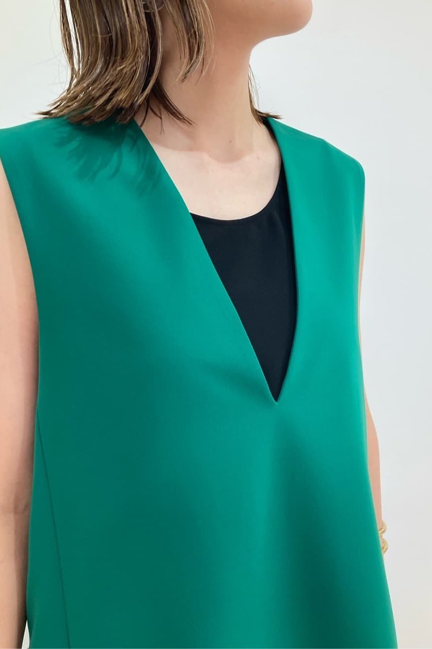 【アドーア/ADORE】のドライタッチWクロスブラウス 人気、トレンドファッション・服の通販 founy(ファニー) 　ファッション　Fashion　レディースファッション　Fashion for Women　トップス・カットソー　Cut & Sew Tops　キャミソール&ノースリーブ　Camisoles & Sleeveless Tops　シャツ・ブラウス・オフィスカジュアル　Elegant Blouses & Button-Ups　インナー　Innerwear　シンプル　Simple, Minimal　ジャケット　Jacket, Outerwear　ダブル　Double, Double-Breasted　ノースリーブ　Sleeveless, No-Sleeve　フレア　Flare, Flared　エレガント 上品　Elegant　other-6|ID: prp329100003866148 ipo3291000000036791837