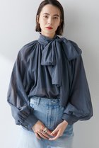 【ウィムガゼット/Whim Gazette】のローンボウタイブラウス 人気、トレンドファッション・服の通販 founy(ファニー) ファッション Fashion レディースファッション Fashion for Women トップス・カットソー Cut & Sew Tops シャツ・ブラウス・オフィスカジュアル Elegant Blouses & Button-Ups おすすめ Recommended / Our Picks スウェット / スエット Sweatshirt, Sweatwear スリーブ Sleeve, Long Sleeve / Short Sleeve ハイネック High Neck, Mock Neck リボン Ribbon, Bow ロング Long, Long-Length エレガント 上品 Elegant 再入荷 Restock / Back in Stock thumbnail ブルー|ID: prp329100003866152 ipo3291000000034535351