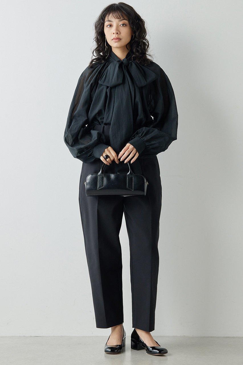 【ウィムガゼット/Whim Gazette】のローンボウタイブラウス 人気、トレンドファッション・服の通販 founy(ファニー) 　ファッション　Fashion　レディースファッション　Fashion for Women　トップス・カットソー　Cut & Sew Tops　シャツ・ブラウス・オフィスカジュアル　Elegant Blouses & Button-Ups　おすすめ　Recommended / Our Picks　スウェット / スエット　Sweatshirt, Sweatwear　スリーブ　Sleeve, Long Sleeve / Short Sleeve　ハイネック　High Neck, Mock Neck　リボン　Ribbon, Bow　ロング　Long, Long-Length　エレガント 上品　Elegant　再入荷　Restock / Back in Stock　other-2|ID: prp329100003866152 ipo3291000000034535353