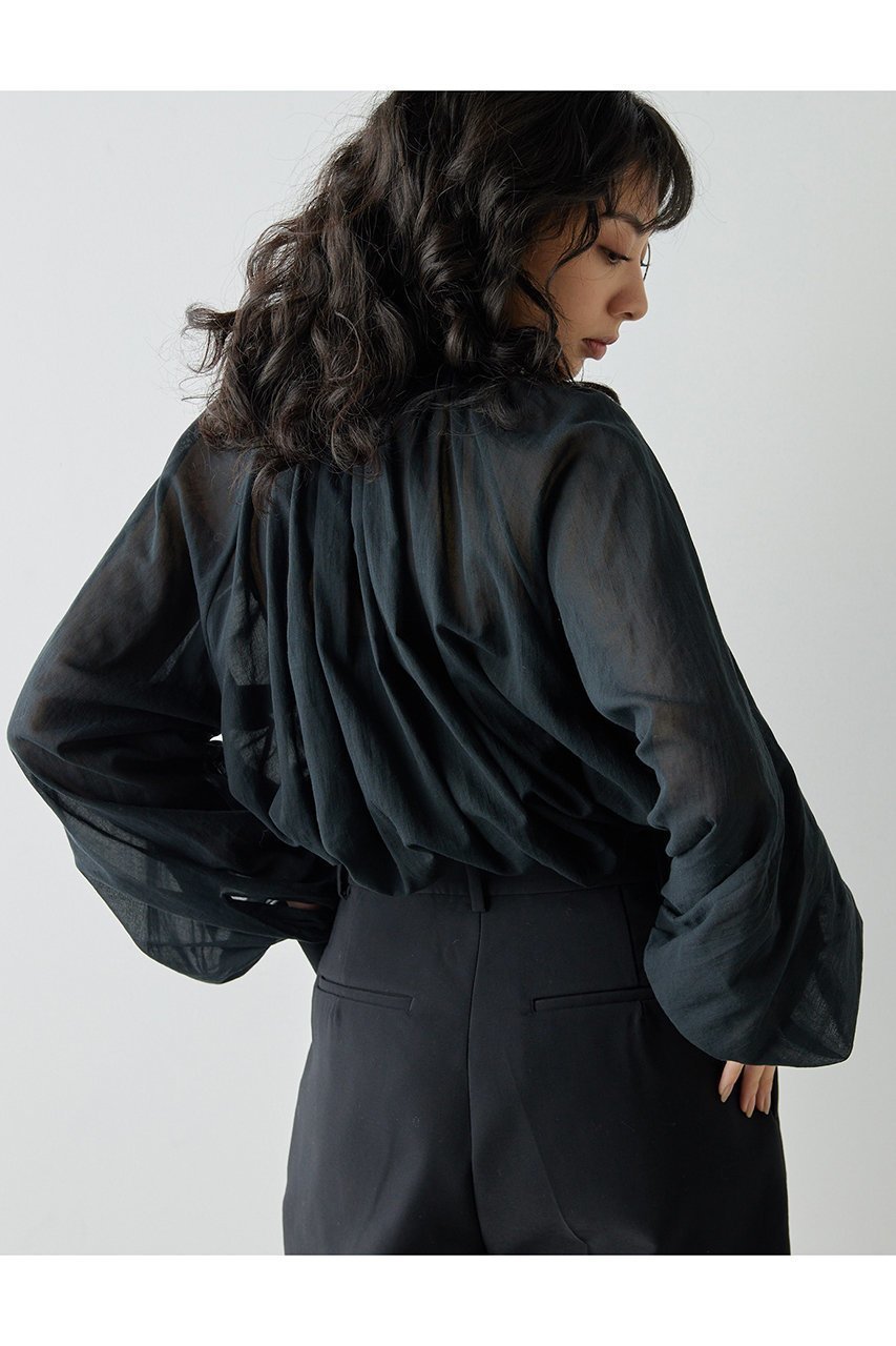 【ウィムガゼット/Whim Gazette】のローンボウタイブラウス 人気、トレンドファッション・服の通販 founy(ファニー) 　ファッション　Fashion　レディースファッション　Fashion for Women　トップス・カットソー　Cut & Sew Tops　シャツ・ブラウス・オフィスカジュアル　Elegant Blouses & Button-Ups　おすすめ　Recommended / Our Picks　スウェット / スエット　Sweatshirt, Sweatwear　スリーブ　Sleeve, Long Sleeve / Short Sleeve　ハイネック　High Neck, Mock Neck　リボン　Ribbon, Bow　ロング　Long, Long-Length　エレガント 上品　Elegant　再入荷　Restock / Back in Stock　other-5|ID: prp329100003866152 ipo3291000000034535356