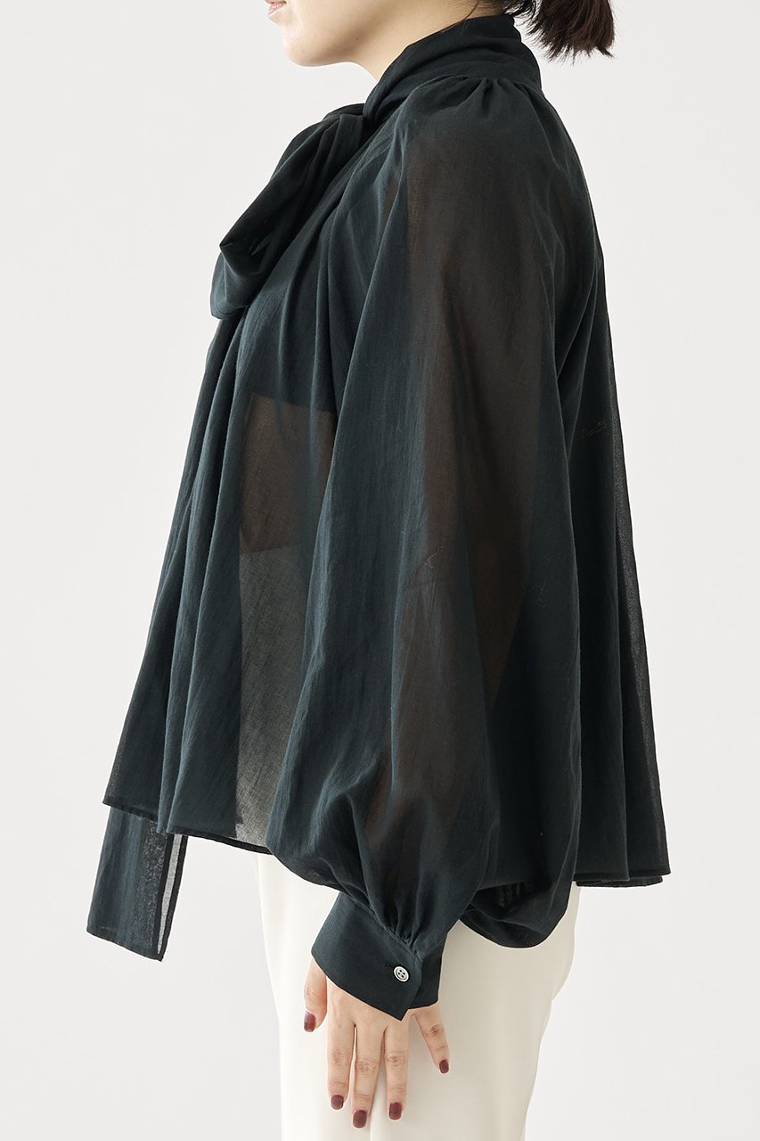 【ウィムガゼット/Whim Gazette】のローンボウタイブラウス 人気、トレンドファッション・服の通販 founy(ファニー) 　ファッション　Fashion　レディースファッション　Fashion for Women　トップス・カットソー　Cut & Sew Tops　シャツ・ブラウス・オフィスカジュアル　Elegant Blouses & Button-Ups　おすすめ　Recommended / Our Picks　スウェット / スエット　Sweatshirt, Sweatwear　スリーブ　Sleeve, Long Sleeve / Short Sleeve　ハイネック　High Neck, Mock Neck　リボン　Ribbon, Bow　ロング　Long, Long-Length　エレガント 上品　Elegant　再入荷　Restock / Back in Stock　other-7|ID: prp329100003866152 ipo3291000000034535358