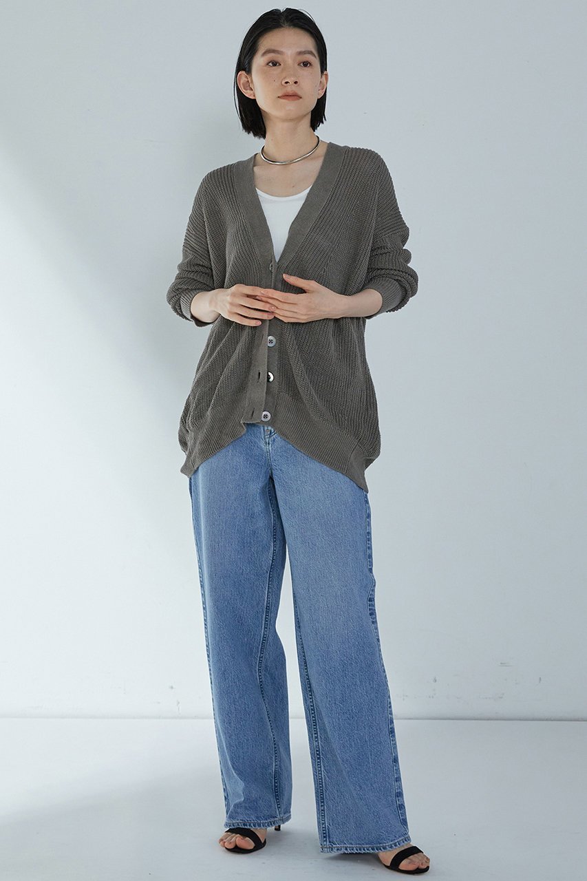 【プルミエ アロンディスモン/1er Arrondissement】のリネン畦リラックスカーディガン 人気、トレンドファッション・服の通販 founy(ファニー) 　ファッション　Fashion　レディースファッション　Fashion for Women　トップス・カットソー　Cut & Sew Tops　ニット　Knit Tops & Sweaters　カーディガン・羽織り　Layered Style Cardigans　カーディガン　Cardigan, Knitwear　シンプル　Simple, Minimal　リネン　Linen, Linen Fabric　リラックス　Relax, Relaxed Fit　畦　Ribbed Knit　other-7|ID: prp329100003866184 ipo3291000000032951391