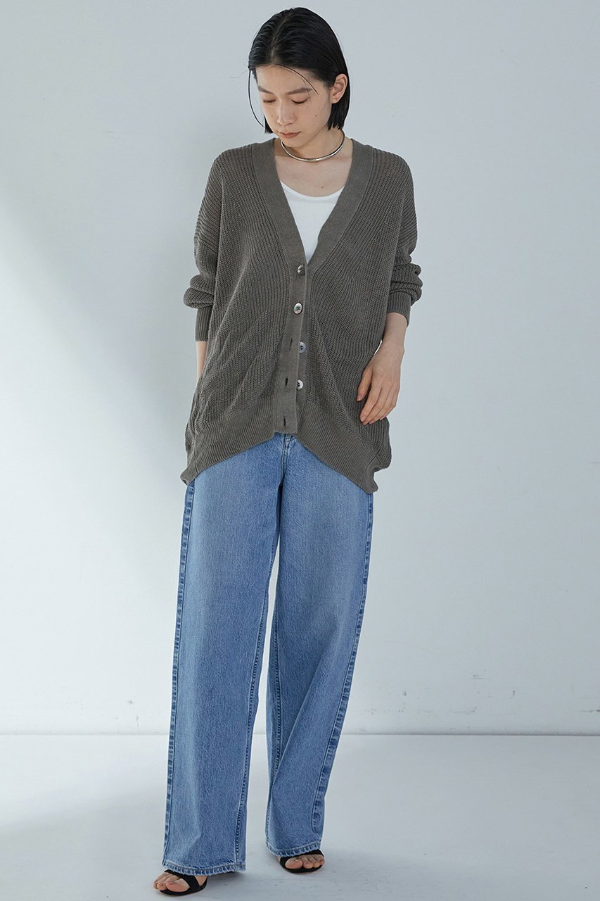 【プルミエ アロンディスモン/1er Arrondissement】のリネン畦リラックスカーディガン 人気、トレンドファッション・服の通販 founy(ファニー) 　ファッション　Fashion　レディースファッション　Fashion for Women　トップス・カットソー　Cut & Sew Tops　ニット　Knit Tops & Sweaters　カーディガン・羽織り　Layered Style Cardigans　カーディガン　Cardigan, Knitwear　シンプル　Simple, Minimal　リネン　Linen, Linen Fabric　リラックス　Relax, Relaxed Fit　畦　Ribbed Knit　other-8|ID: prp329100003866184 ipo3291000000032951395