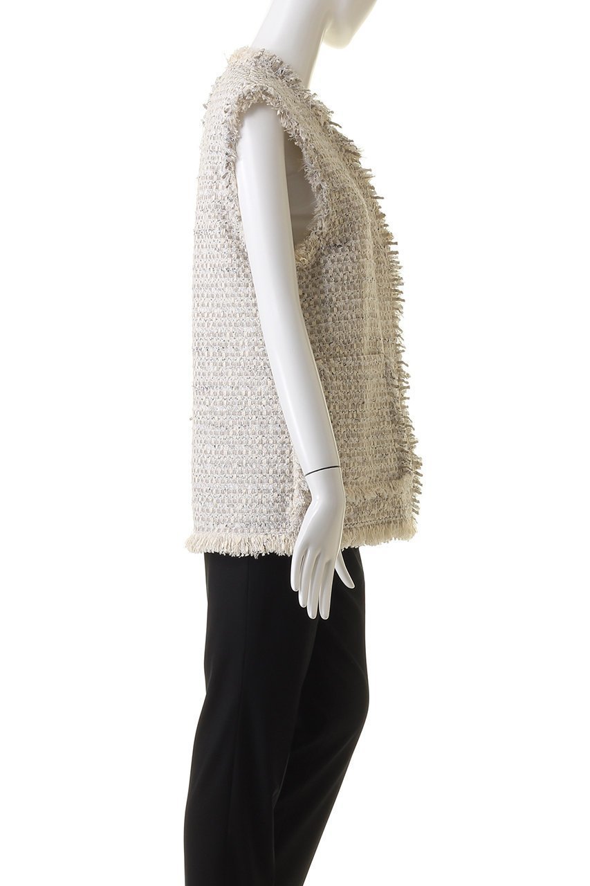 【デパリエ/DEPAREILLE】のラメツイードベスト 人気、トレンドファッション・服の通販 founy(ファニー) 　ファッション　Fashion　レディースファッション　Fashion for Women　アウター　Coat / Outerwear Collection　レディースジャケット・軽アウター　Jackets　ジャケット　Jacket, Outerwear　ツイード　Twill, Twill Weave　デニム　Denim, Jeans Material　トレンド　Trend, Trending Now　フリンジ　Fringe, Tassel　ベスト　Vest, Waistcoat　ポケット　Pocket, Pocket Detail　other-3|ID: prp329100003866207 ipo3291000000035580984