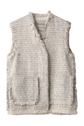 【デパリエ/DEPAREILLE】のラメツイードベスト 人気、トレンドファッション・服の通販 founy(ファニー) ファッション Fashion レディースファッション Fashion for Women アウター Coat / Outerwear Collection レディースジャケット・軽アウター Jackets ジャケット Jacket, Outerwear ツイード Twill, Twill Weave デニム Denim, Jeans Material トレンド Trend, Trending Now フリンジ Fringe, Tassel ベスト Vest, Waistcoat ポケット Pocket, Pocket Detail |ID:prp329100003866207