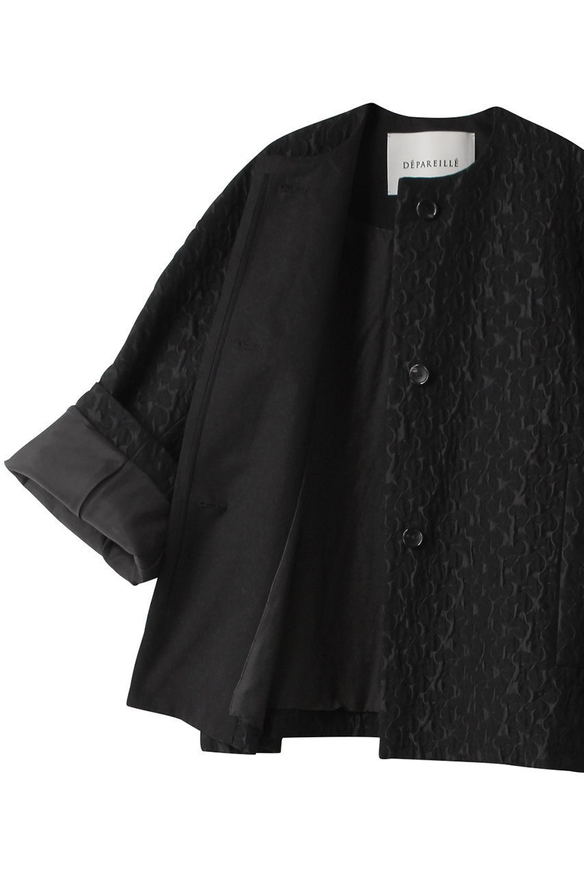 【デパリエ/DEPAREILLE】のノーカラージャカードジャケット 人気、トレンドファッション・服の通販 founy(ファニー) 　ファッション　Fashion　レディースファッション　Fashion for Women　アウター　Coat / Outerwear Collection　レディースジャケット・軽アウター　Jackets　ジャカード／ジャガード　Jacquard, Woven Pattern　ジャケット　Jacket, Outerwear　フォルム　Silhouette, Form　other-6|ID: prp329100003866211 ipo3291000000036604837