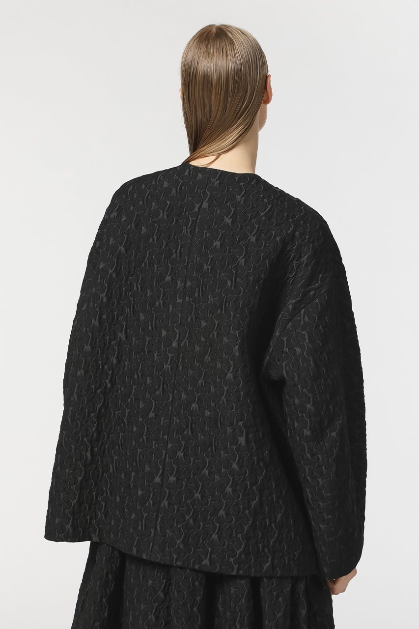 【デパリエ/DEPAREILLE】のノーカラージャカードジャケット 人気、トレンドファッション・服の通販 founy(ファニー) 　ファッション　Fashion　レディースファッション　Fashion for Women　アウター　Coat / Outerwear Collection　レディースジャケット・軽アウター　Jackets　ジャカード／ジャガード　Jacquard, Woven Pattern　ジャケット　Jacket, Outerwear　フォルム　Silhouette, Form　other-8|ID: prp329100003866211 ipo3291000000036604841