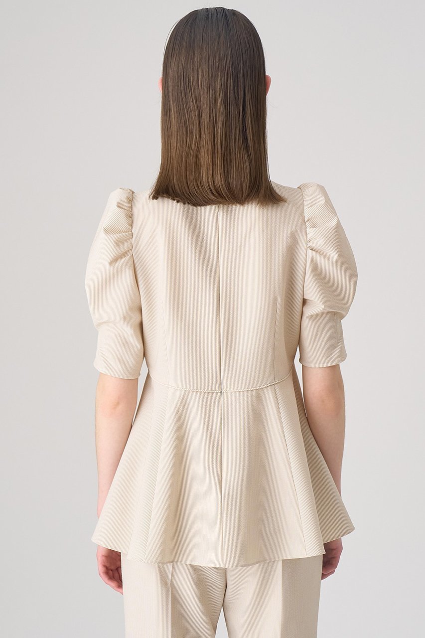 【アナイ/ANAYI】のサッカーストレッチペプラムブラウス 人気、トレンドファッション・服の通販 founy(ファニー) 　ファッション　Fashion　レディースファッション　WOMEN　トップス・カットソー　Tops/Tshirt　シャツ/ブラウス　Shirts/Blouses　おすすめ　Recommend　サッカー　Soccer　ショート　Short　ストライプ　Stripe　ストレッチ　Stretch　スリーブ　Sleeve　セットアップ　Set Up　フレア　Flare　ペプラム　Peplum　夏　Summer　無地　Plain Color　other-6|ID: prp329100003867733 ipo3291000000031328693