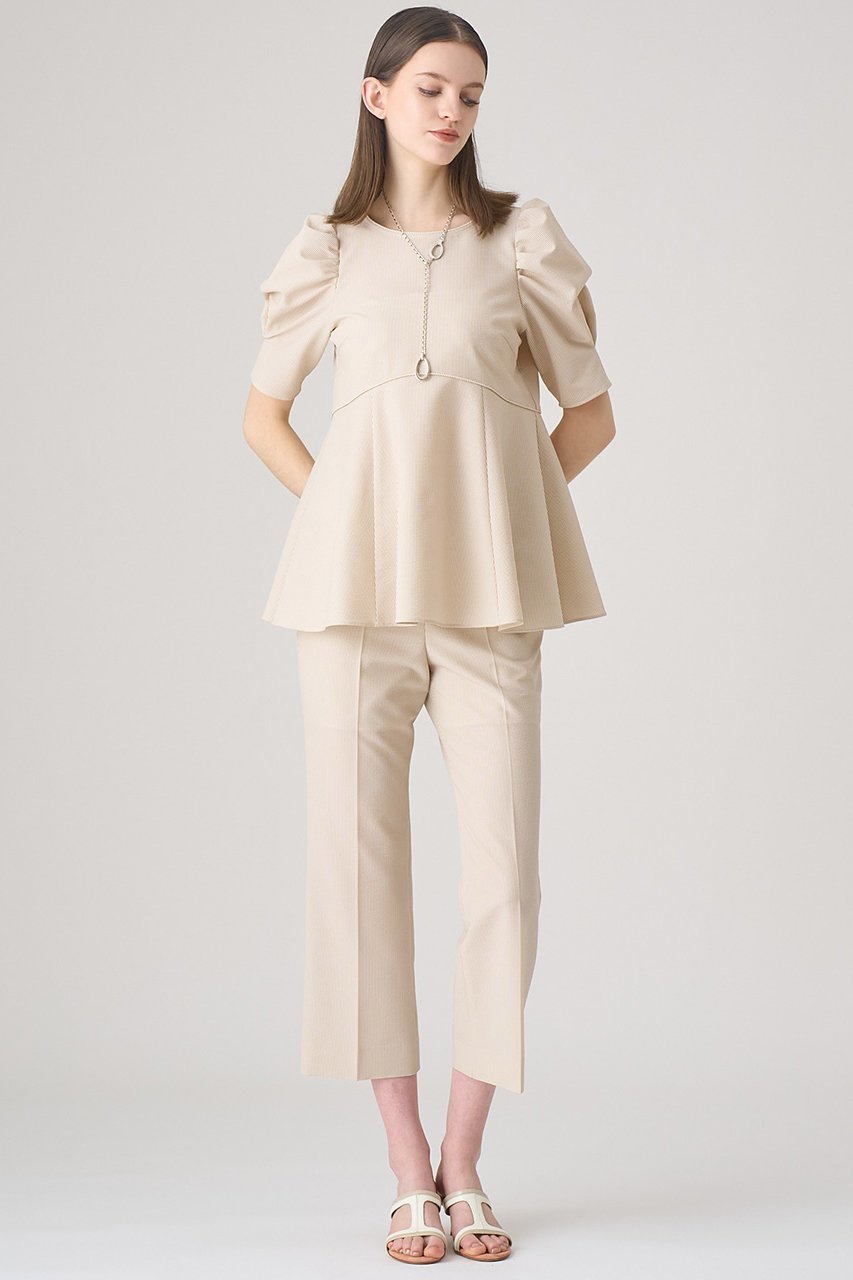 【アナイ/ANAYI】のサッカーストレッチペプラムブラウス 人気、トレンドファッション・服の通販 founy(ファニー) 　ファッション　Fashion　レディースファッション　WOMEN　トップス・カットソー　Tops/Tshirt　シャツ/ブラウス　Shirts/Blouses　おすすめ　Recommend　サッカー　Soccer　ショート　Short　ストライプ　Stripe　ストレッチ　Stretch　スリーブ　Sleeve　セットアップ　Set Up　フレア　Flare　ペプラム　Peplum　夏　Summer　無地　Plain Color　other-7|ID: prp329100003867733 ipo3291000000031328694