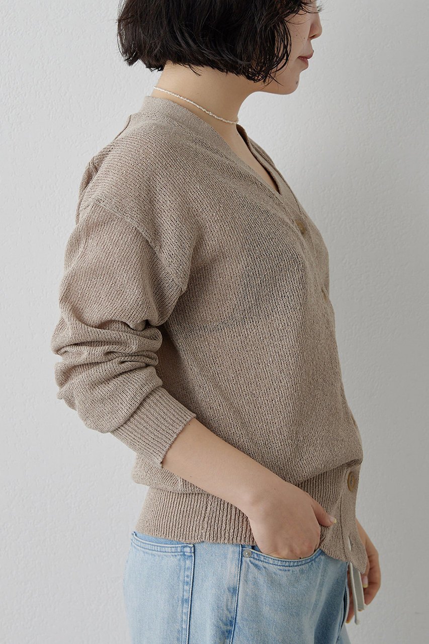 【ウィムガゼット/Whim Gazette】のペーパーヤーンカーディガン 人気、トレンドファッション・服の通販 founy(ファニー) 　ファッション　Fashion　レディースファッション　Fashion for Women　トップス・カットソー　Cut & Sew Tops　ニット　Knit Tops & Sweaters　カーディガン・羽織り　Layered Style Cardigans　カーディガン　Cardigan, Knitwear　シアー　Sheer, See-Through　ショルダー　Shoulder, Shoulder Strap　スリット　Slit, Slit Detail　デコルテ　Décolleté, Neckline　ドロップ　Drop Shoulder, Dropped Style　ベーシック　Basic, Essential　吸水　Absorbent, Quick-Dry　other-7|ID: prp329100003869238 ipo3291000000033013897