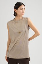 【カオス/Chaos】のシルクフレーズノースリーブTシャツ モカベージュ|ID: prp329100003870474 ipo3291000000037019480