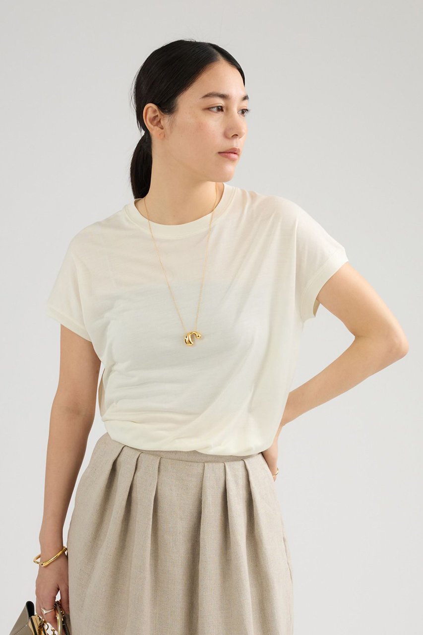 【カオス/Chaos】のシルクフレーズTシャツ インテリア・キッズ・メンズ・レディースファッション・服の通販 founy(ファニー) ファッション Fashion レディースファッション Fashion for Women トップス・カットソー Cut & Sew Tops シャツ・ブラウス・オフィスカジュアル Elegant Blouses & Button-Ups ロングTシャツ・Tシャツ Longline T-Shirts & Tees カットソー・ベーシックTシャツ Cut-and-Sewn Tops / Stretch Tees & Basics なめらか Smooth, Silky Texture カットソー Cut and Sewn Top ショート Short, Short Length シルク Silk, 100% Silk スリーブ Sleeve, Long Sleeve / Short Sleeve エレガント 上品 Elegant オフホワイト|ID: prp329100003870475 ipo3291000000036728302