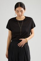 【カオス/Chaos】のシルクフレーズTシャツ 人気、トレンドファッション・服の通販 founy(ファニー) ファッション Fashion レディースファッション Fashion for Women トップス・カットソー Cut & Sew Tops シャツ・ブラウス・オフィスカジュアル Elegant Blouses & Button-Ups ロングTシャツ・Tシャツ Longline T-Shirts & Tees カットソー・ベーシックTシャツ Cut-and-Sewn Tops / Stretch Tees & Basics なめらか Smooth, Silky Texture カットソー Cut and Sewn Top ショート Short, Short Length シルク Silk, 100% Silk スリーブ Sleeve, Long Sleeve / Short Sleeve エレガント 上品 Elegant thumbnail ノワール|ID: prp329100003870475 ipo3291000000036728303