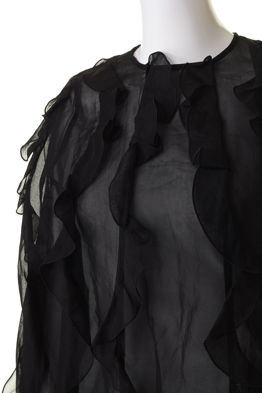【ジェイドット/j.】のコットンオーガンジーフリルブラウス 人気、トレンドファッション・服の通販 founy(ファニー) 　ファッション　Fashion　レディースファッション　Fashion for Women　トップス・カットソー　Cut & Sew Tops　シャツ・ブラウス・オフィスカジュアル　Elegant Blouses & Button-Ups　オーガンジー　Organza Fabric　シルク　Silk, 100% Silk　ストライプ　Stripe, Striped Pattern　スリット　Slit, Slit Detail　スリーブ　Sleeve, Long Sleeve / Short Sleeve　パーティ　Party, Party Style　フリル　Frill, Ruffle　ロング　Long, Long-Length　other-5|ID: prp329100003870491 ipo3291000000035906472