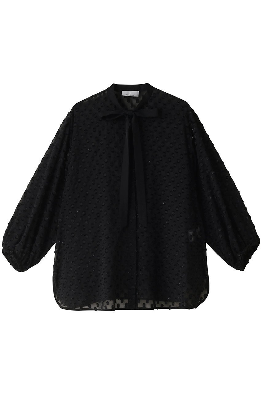 【ジェイドット/j.】のラメドットジャカードリボンブラウス 人気、トレンドファッション・服の通販 founy(ファニー) 　ファッション　Fashion　レディースファッション　Fashion for Women　トップス・カットソー　Cut & Sew Tops　シャツ・ブラウス・オフィスカジュアル　Elegant Blouses & Button-Ups　おすすめ　Recommended / Our Picks　スリーブ　Sleeve, Long Sleeve / Short Sleeve　セットアップ　Set-Up, Coordinated Outfit　ドット　Polka Dot, Dot Pattern　パーティ　Party, Party Style　フェミニン　Feminine, Girly　リボン　Ribbon, Bow　ロング　Long, Long-Length　 other-1|ID: prp329100003870492 ipo3291000000036395972