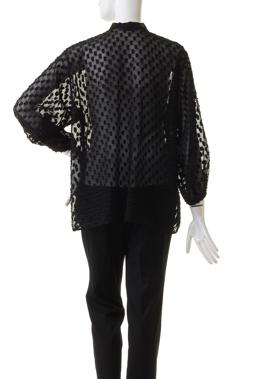 【ジェイドット/j.】のラメドットジャカードリボンブラウス 人気、トレンドファッション・服の通販 founy(ファニー) 　ファッション　Fashion　レディースファッション　Fashion for Women　トップス・カットソー　Cut & Sew Tops　シャツ・ブラウス・オフィスカジュアル　Elegant Blouses & Button-Ups　おすすめ　Recommended / Our Picks　スリーブ　Sleeve, Long Sleeve / Short Sleeve　セットアップ　Set-Up, Coordinated Outfit　ドット　Polka Dot, Dot Pattern　パーティ　Party, Party Style　フェミニン　Feminine, Girly　リボン　Ribbon, Bow　ロング　Long, Long-Length　other-4|ID: prp329100003870492 ipo3291000000036395978