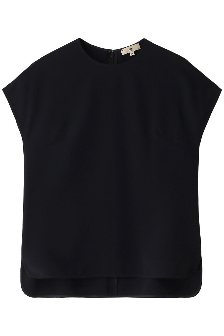 【エムダブリュー/MW】のトリアセテート フレンチスリーヴ トップス インテリア・キッズ・メンズ・レディースファッション・服の通販 founy(ファニー) 　ファッション　Fashion　レディースファッション　Fashion for Women　トップス・カットソー　Cut & Sew Tops　シャツ・ブラウス・オフィスカジュアル　Elegant Blouses & Button-Ups　おすすめ　Recommended / Our Picks　ショート　Short, Short Length　シンプル　Simple, Minimal　ストレッチ　Stretch, Stretchy Fabric　スリーブ　Sleeve, Long Sleeve / Short Sleeve　セットアップ　Set-Up, Coordinated Outfit　エレガント 上品　Elegant　ダークネイビー|ID: prp329100003872849 ipo3291000000035823286