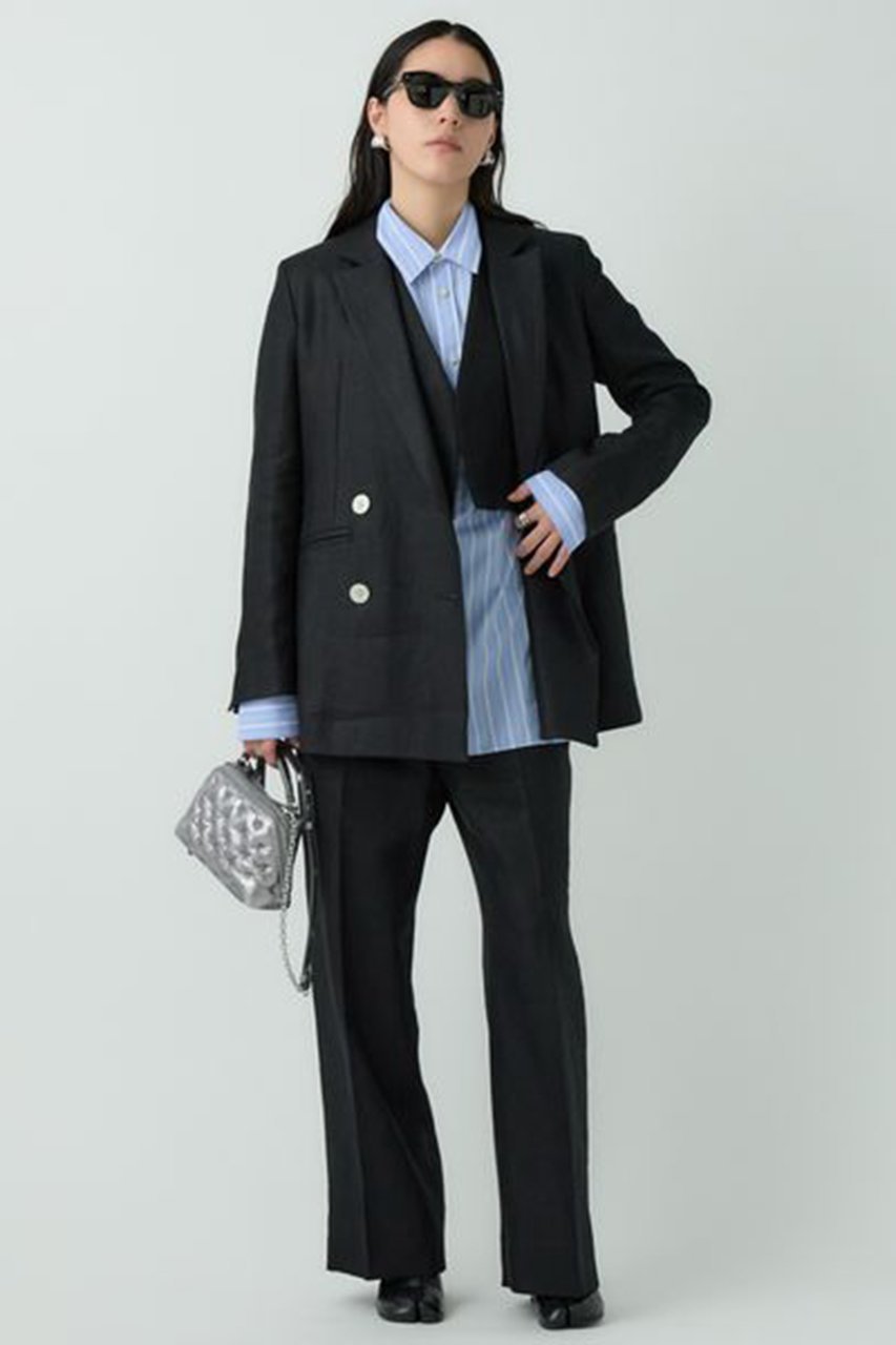 【カオス/Chaos】のリネンヘリンボンストレートパンツ 人気、トレンドファッション・服の通販 founy(ファニー) 　ファッション　Fashion　レディースファッション　Fashion for Women　パンツ　Pants & Trousers　ストレート　Straight, Straight Cut　フランス　France, French　ボトム　Bottoms, Lower Wear　ワイド　Wide, Wide Fit　other-3|ID: prp329100003874056 ipo3291000000032903374