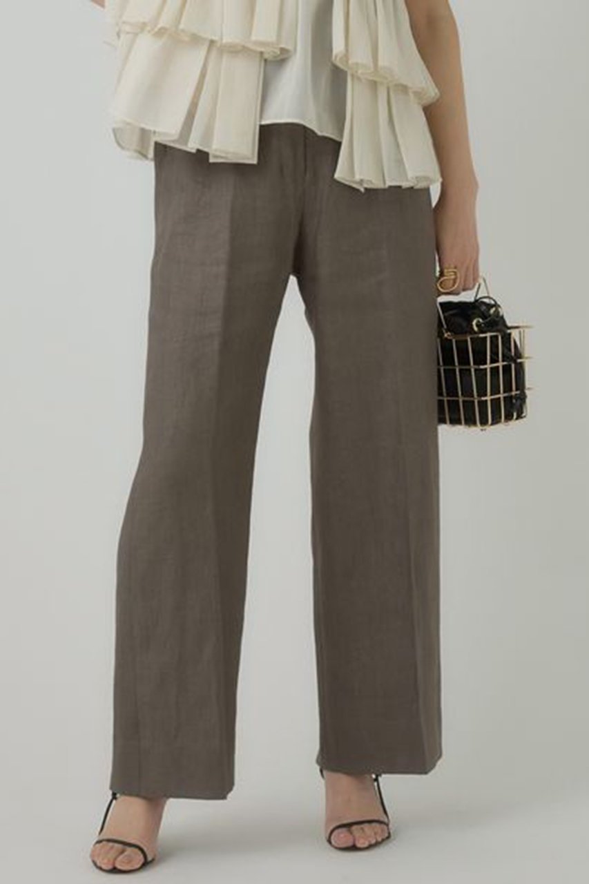 【カオス/Chaos】のリネンヘリンボンストレートパンツ インテリア・キッズ・メンズ・レディースファッション・服の通販 founy(ファニー) 　ファッション　Fashion　レディースファッション　Fashion for Women　パンツ　Pants & Trousers　ストレート　Straight, Straight Cut　フランス　France, French　ボトム　Bottoms, Lower Wear　ワイド　Wide, Wide Fit　モカ|ID: prp329100003874056 ipo3291000000036226920