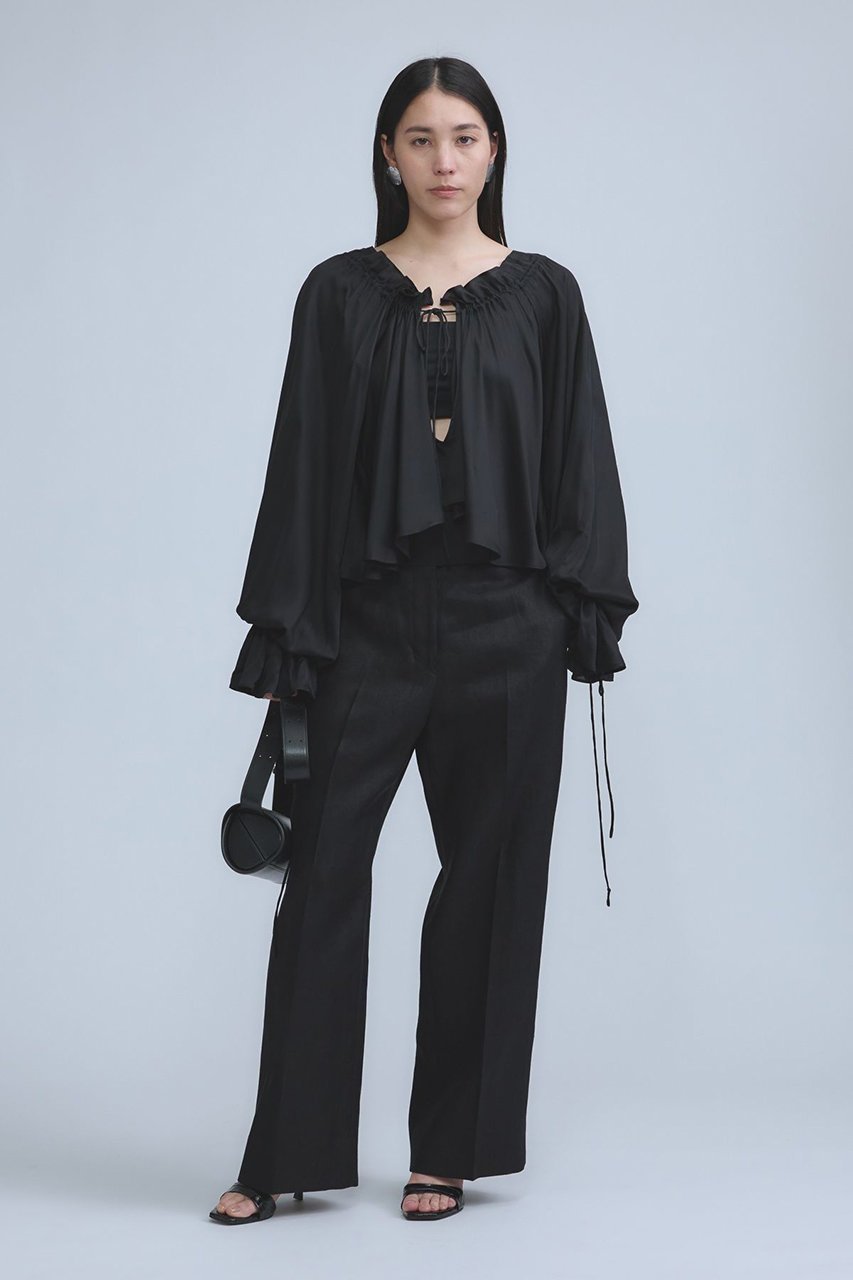 【カオス/Chaos】のリネンヘリンボンストレートパンツ インテリア・キッズ・メンズ・レディースファッション・服の通販 founy(ファニー) 　ファッション　Fashion　レディースファッション　Fashion for Women　パンツ　Pants & Trousers　ストレート　Straight, Straight Cut　フランス　France, French　ボトム　Bottoms, Lower Wear　ワイド　Wide, Wide Fit　ブラック|ID: prp329100003874056 ipo3291000000036226921