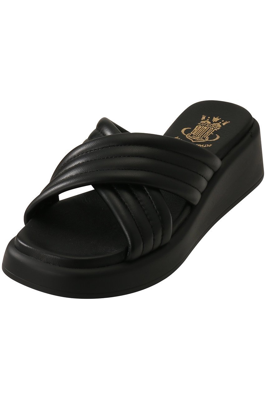 【エスメラルダ/Esmeralda】の【BONTRE】パフィーステッチクロスサンダル インテリア・キッズ・メンズ・レディースファッション・服の通販 founy(ファニー) 　ファッション　Fashion　レディースファッション　Fashion for Women　サンダル　Sandals, Summer Shoes　トレンド　Trend, Trending Now　ベーシック　Basic, Essential　今季　This Season, Current Season　厚底　Platform Shoes　ブラック|ID: prp329100003874064 ipo3291000000035058830