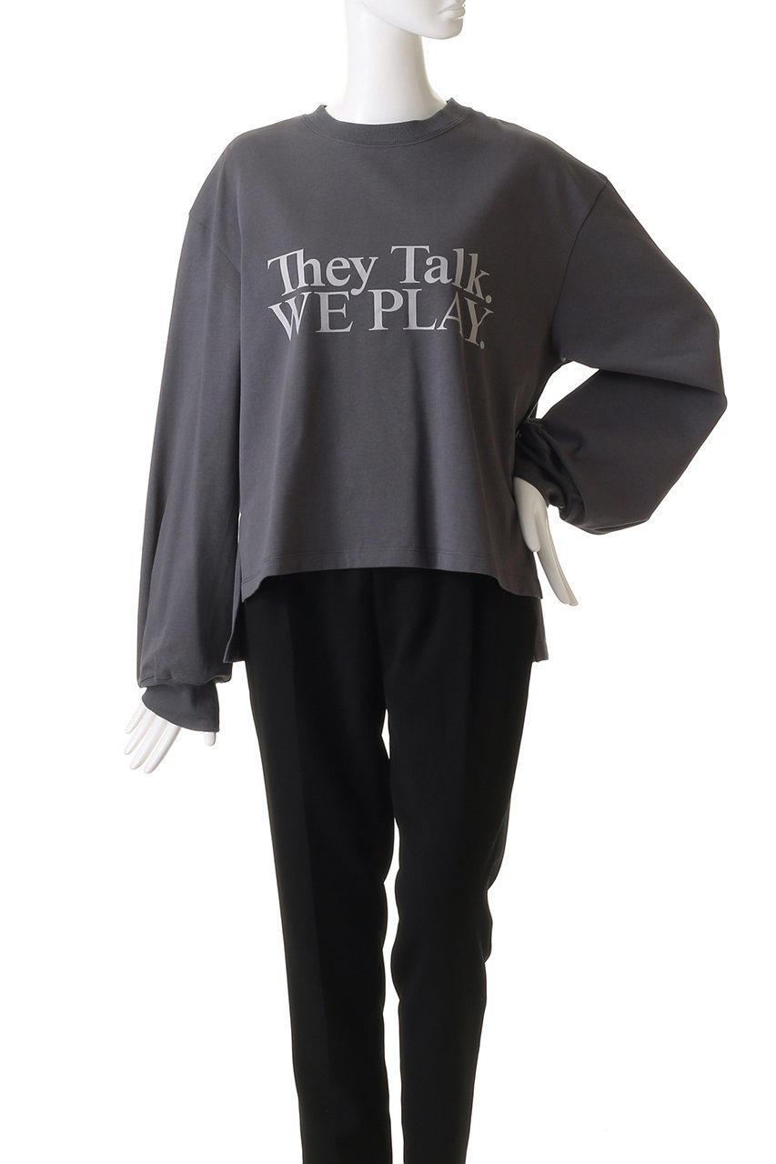 【ガリャルダガランテ/GALLARDAGALANTE】のロゴロンT 人気、トレンドファッション・服の通販 founy(ファニー) 　ファッション　Fashion　レディースファッション　Fashion for Women　トップス・カットソー　Cut & Sew Tops　シャツ・ブラウス・オフィスカジュアル　Elegant Blouses & Button-Ups　ロングTシャツ・Tシャツ　Longline T-Shirts & Tees　カットソー・ベーシックTシャツ　Cut-and-Sewn Tops / Stretch Tees & Basics　スリット　Slit, Slit Detail　スリーブ　Sleeve, Long Sleeve / Short Sleeve　フレア　Flare, Flared　ボトム　Bottoms, Lower Wear　ミドル　Middle Length, Mid Height　ロング　Long, Long-Length　other-2|ID: prp329100003874111 ipo3291000000032863877