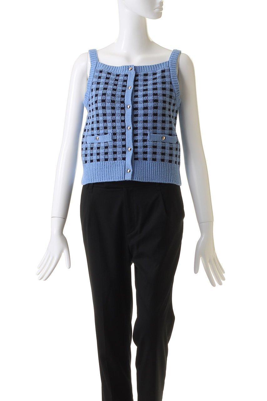 【アナイ/ANAYI】のギンガムブークレキャミ 人気、トレンドファッション・服の通販 founy(ファニー) 　ファッション　Fashion　レディースファッション　Fashion for Women　トップス・カットソー　Cut & Sew Tops　ニット　Knit Tops & Sweaters　キャミソール&ノースリーブ　Camisoles & Sleeveless Tops　カジュアルプルオーバー・ニットトップス　Pullovers & Knit Tops / Casual Pullovers　おすすめ　Recommended / Our Picks　カーディガン　Cardigan, Knitwear　ギンガム　Gingham, Gingham Fabric　セットアップ　Set-Up, Coordinated Outfit　チェック　Check, Plaid, Tartan　フロント　Front, Front Design　再入荷　Restock / Back in Stock　other-2|ID: prp329100003874172 ipo3291000000035054036