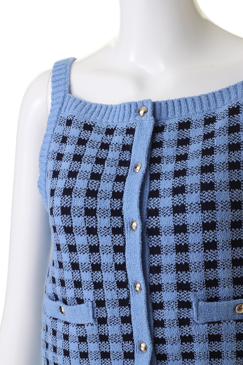 【アナイ/ANAYI】のギンガムブークレキャミ 人気、トレンドファッション・服の通販 founy(ファニー) 　ファッション　Fashion　レディースファッション　Fashion for Women　トップス・カットソー　Cut & Sew Tops　ニット　Knit Tops & Sweaters　キャミソール&ノースリーブ　Camisoles & Sleeveless Tops　カジュアルプルオーバー・ニットトップス　Pullovers & Knit Tops / Casual Pullovers　おすすめ　Recommended / Our Picks　カーディガン　Cardigan, Knitwear　ギンガム　Gingham, Gingham Fabric　セットアップ　Set-Up, Coordinated Outfit　チェック　Check, Plaid, Tartan　フロント　Front, Front Design　再入荷　Restock / Back in Stock　other-5|ID: prp329100003874172 ipo3291000000035054039