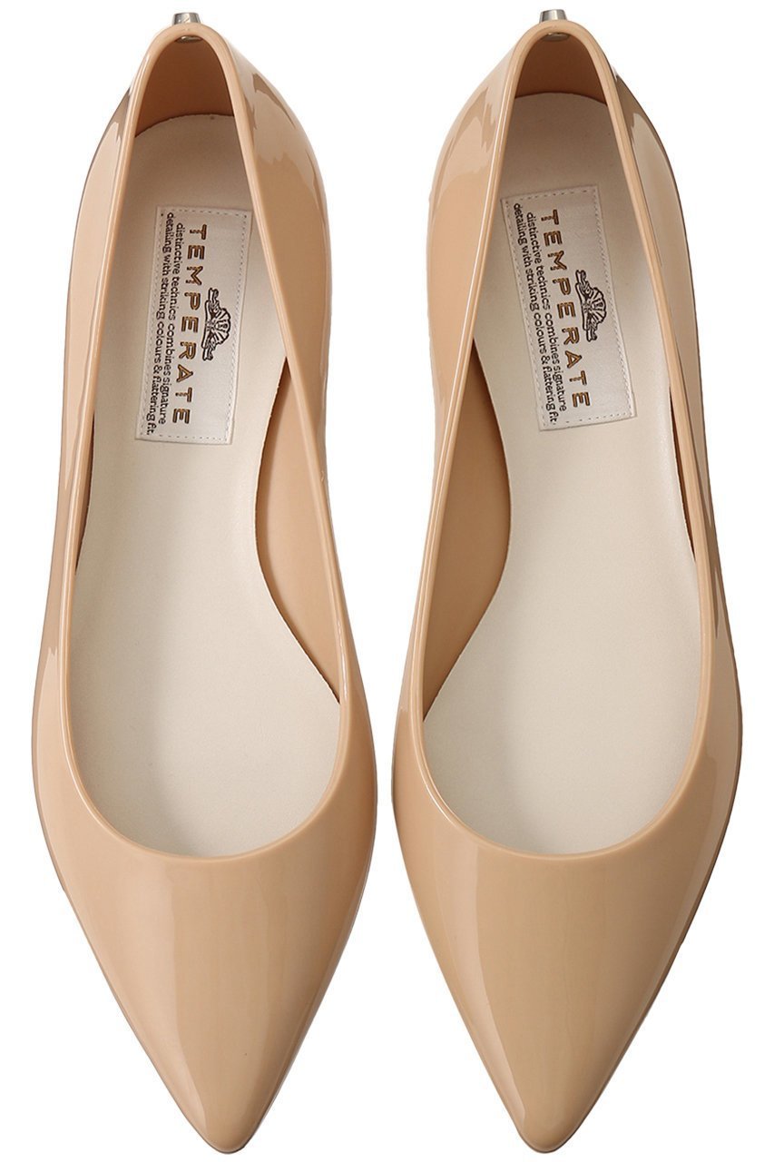 【テンパレイト/TEMPERATE】のSTELLA シルバーヒール ポインテッドパンプス(レイン対応) インテリア・キッズ・メンズ・レディースファッション・服の通販 founy(ファニー) 　ファッション　Fashion　レディースファッション　Fashion for Women　インソール　Shoe Insole　シューズ　Shoes, Footwear　シルバー　Silver, Metallic Silver　チャーム　Charm, Pendant　プレーン　Plain, Simple　ラバー　Rubber, Rubber Sole　レイン　Rain, Rainproof　エレガント 上品　Elegant　NUDE|ID: prp329100003875970 ipo3291000000036659410