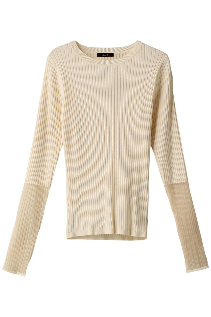 【アルアバイル/allureville】のシアーカフスワイドリブプルオーバー 人気、トレンドファッション・服の通販 founy(ファニー) 　ファッション　Fashion　レディースファッション　Fashion for Women　トップス・カットソー　Cut & Sew Tops　ニット　Knit Tops & Sweaters　カジュアルプルオーバー・ニットトップス　Pullovers & Knit Tops / Casual Pullovers　おすすめ　Recommended / Our Picks　インナー　Innerwear　コンパクト　Compact, Small Size　シアー　Sheer, See-Through　シンプル　Simple, Minimal　ストライプ　Stripe, Striped Pattern　ワイドリブ　Wide Rib, Wide Ribbed Knit　 other-1|ID: prp329100003876013 ipo3291000000032951551