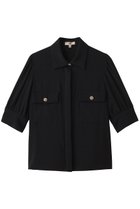 【エムダブリュー/MW】のバックサテン ハーフスリーブビジュー ブラウス 人気、トレンドファッション・服の通販 founy(ファニー) ファッション Fashion レディースファッション Fashion for Women トップス・カットソー Cut & Sew Tops シャツ・ブラウス・オフィスカジュアル Elegant Blouses & Button-Ups バッグ Bags サテン Satin, Glossy Fabric ショート Short, Short Length スリーブ Sleeve, Long Sleeve / Short Sleeve thumbnail ブラック|ID: prp329100003876046 ipo3291000000032908882