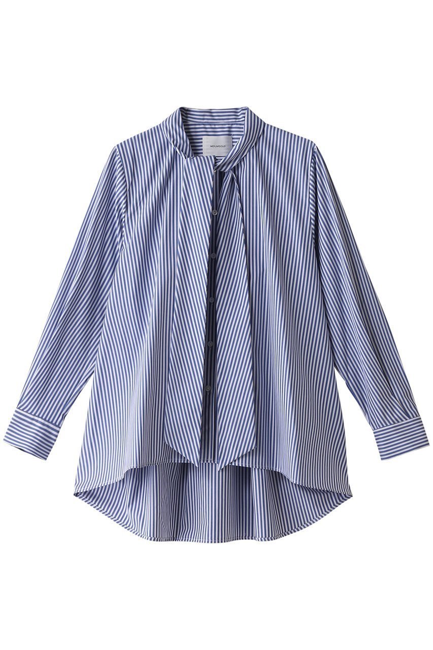 【ミディウミソリッド/MIDIUMISOLID】のbow-tie shirt シャツ インテリア・キッズ・メンズ・レディースファッション・服の通販 founy(ファニー) 　ファッション　Fashion　レディースファッション　WOMEN　トップス・カットソー　Tops/Tshirt　シャツ/ブラウス　Shirts/Blouses　おすすめ　Recommend　ギャザー　Gather　クール　Cool　スリーブ　Sleeve　フレア　Flare　リボン　Ribbon　ロング　Long　エレガント 上品　Elegant　blue|ID: prp329100003876048 ipo3291000000025727321