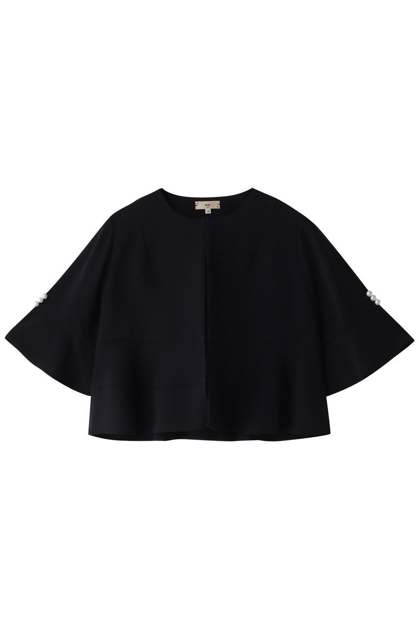 【エムダブリュー/MW】のトリアセテート ノーカラーフレアー ショート ジャケット 人気、トレンドファッション・服の通販 founy(ファニー) 　ファッション　Fashion　レディースファッション　Fashion for Women　アウター　Coat / Outerwear Collection　レディースジャケット・軽アウター　Jackets　おすすめ　Recommended / Our Picks　ショート　Short, Short Length　ジャケット　Jacket, Outerwear　ストレッチ　Stretch, Stretchy Fabric　セットアップ　Set-Up, Coordinated Outfit　パール　Pearl, Pearl Accent　フリル　Frill, Ruffle　エレガント 上品　Elegant　 other-1|ID: prp329100003876059 ipo3291000000032958873
