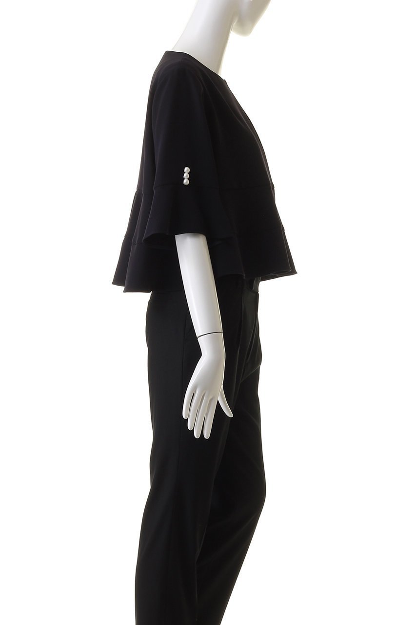 【エムダブリュー/MW】のトリアセテート ノーカラーフレアー ショート ジャケット 人気、トレンドファッション・服の通販 founy(ファニー) 　ファッション　Fashion　レディースファッション　Fashion for Women　アウター　Coat / Outerwear Collection　レディースジャケット・軽アウター　Jackets　おすすめ　Recommended / Our Picks　ショート　Short, Short Length　ジャケット　Jacket, Outerwear　ストレッチ　Stretch, Stretchy Fabric　セットアップ　Set-Up, Coordinated Outfit　パール　Pearl, Pearl Accent　フリル　Frill, Ruffle　エレガント 上品　Elegant　other-3|ID: prp329100003876059 ipo3291000000032958886