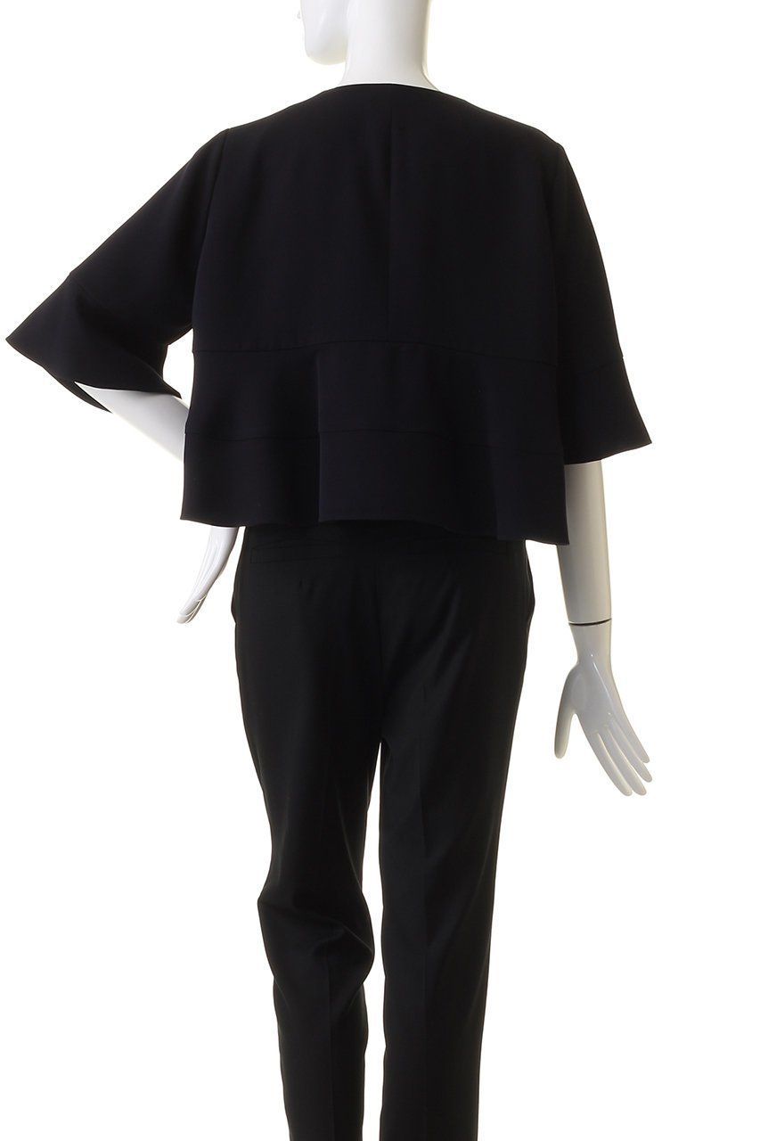 【エムダブリュー/MW】のトリアセテート ノーカラーフレアー ショート ジャケット 人気、トレンドファッション・服の通販 founy(ファニー) 　ファッション　Fashion　レディースファッション　Fashion for Women　アウター　Coat / Outerwear Collection　レディースジャケット・軽アウター　Jackets　おすすめ　Recommended / Our Picks　ショート　Short, Short Length　ジャケット　Jacket, Outerwear　ストレッチ　Stretch, Stretchy Fabric　セットアップ　Set-Up, Coordinated Outfit　パール　Pearl, Pearl Accent　フリル　Frill, Ruffle　エレガント 上品　Elegant　other-4|ID: prp329100003876059 ipo3291000000032958890