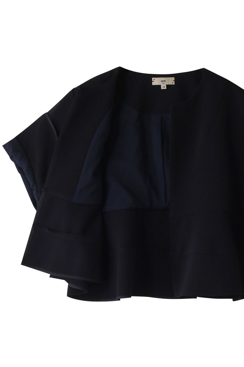 【エムダブリュー/MW】のトリアセテート ノーカラーフレアー ショート ジャケット 人気、トレンドファッション・服の通販 founy(ファニー) 　ファッション　Fashion　レディースファッション　Fashion for Women　アウター　Coat / Outerwear Collection　レディースジャケット・軽アウター　Jackets　おすすめ　Recommended / Our Picks　ショート　Short, Short Length　ジャケット　Jacket, Outerwear　ストレッチ　Stretch, Stretchy Fabric　セットアップ　Set-Up, Coordinated Outfit　パール　Pearl, Pearl Accent　フリル　Frill, Ruffle　エレガント 上品　Elegant　other-6|ID: prp329100003876059 ipo3291000000032958899