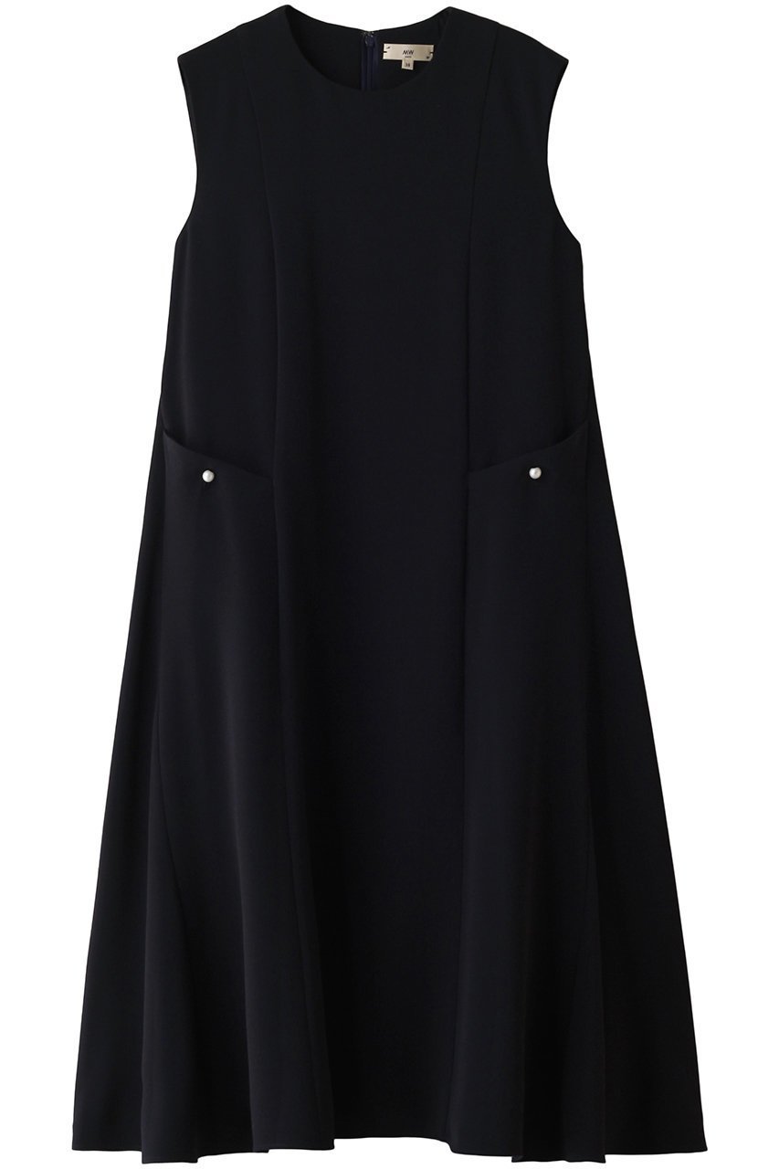 【エムダブリュー/MW】のトリアセテート ノースリーヴ フレア ドレス インテリア・キッズ・メンズ・レディースファッション・服の通販 founy(ファニー) ファッション Fashion レディースファッション Fashion for Women ワンピース Dresses フォーマル・パーティードレス・結婚式用ドレス Elegant & Casual Dresses チュニック Tunic Tops & Dresses おすすめ Recommended / Our Picks ストレッチ Stretch, Stretchy Fabric セットアップ Set-Up, Coordinated Outfit チュニック Tunic, Long Top ドレス Dress, One-Piece パール Pearl, Pearl Accent フレア Flare, Flared ポケット Pocket, Pocket Detail エレガント 上品 Elegant ダークネイビー|ID: prp329100003876060 ipo3291000000036795508