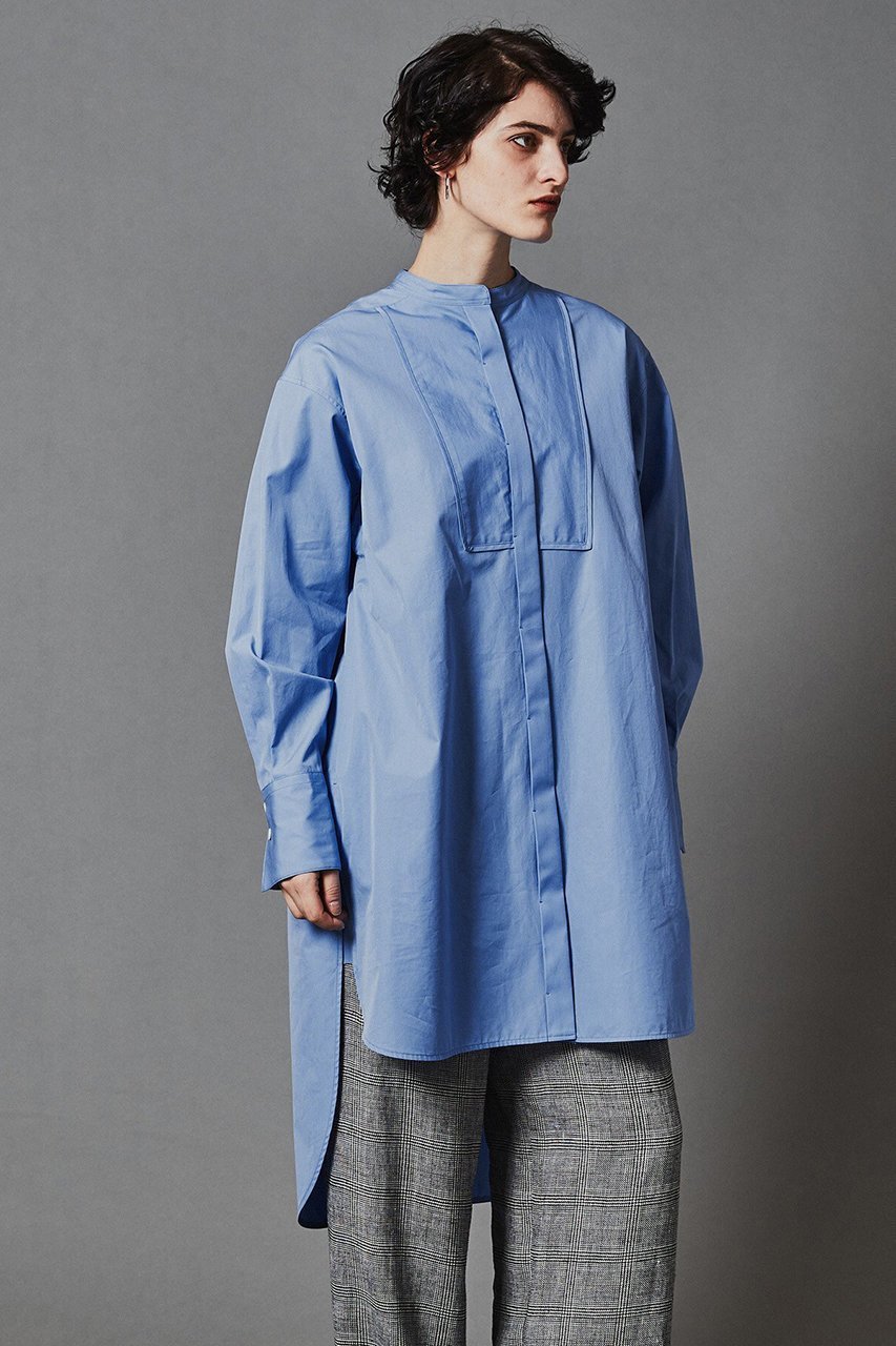 【オブリオ/AUBRIOT】のイタリアンロンドンストライプ ロングシャツ インテリア・キッズ・メンズ・レディースファッション・服の通販 founy(ファニー) 　ファッション　Fashion　レディースファッション　Fashion for Women　トップス・カットソー　Cut & Sew Tops　シャツ・ブラウス・オフィスカジュアル　Elegant Blouses & Button-Ups　クラシック　Classic, Timeless Style　ストライプ　Stripe, Striped Pattern　スリーブ　Sleeve, Long Sleeve / Short Sleeve　ドレス　Dress, One-Piece　フォルム　Silhouette, Form　ロング　Long, Long-Length　ロンドン　London Style, British Inspired　再入荷　Restock / Back in Stock　ブルー(092)|ID: prp329100003876065 ipo3291000000035083872