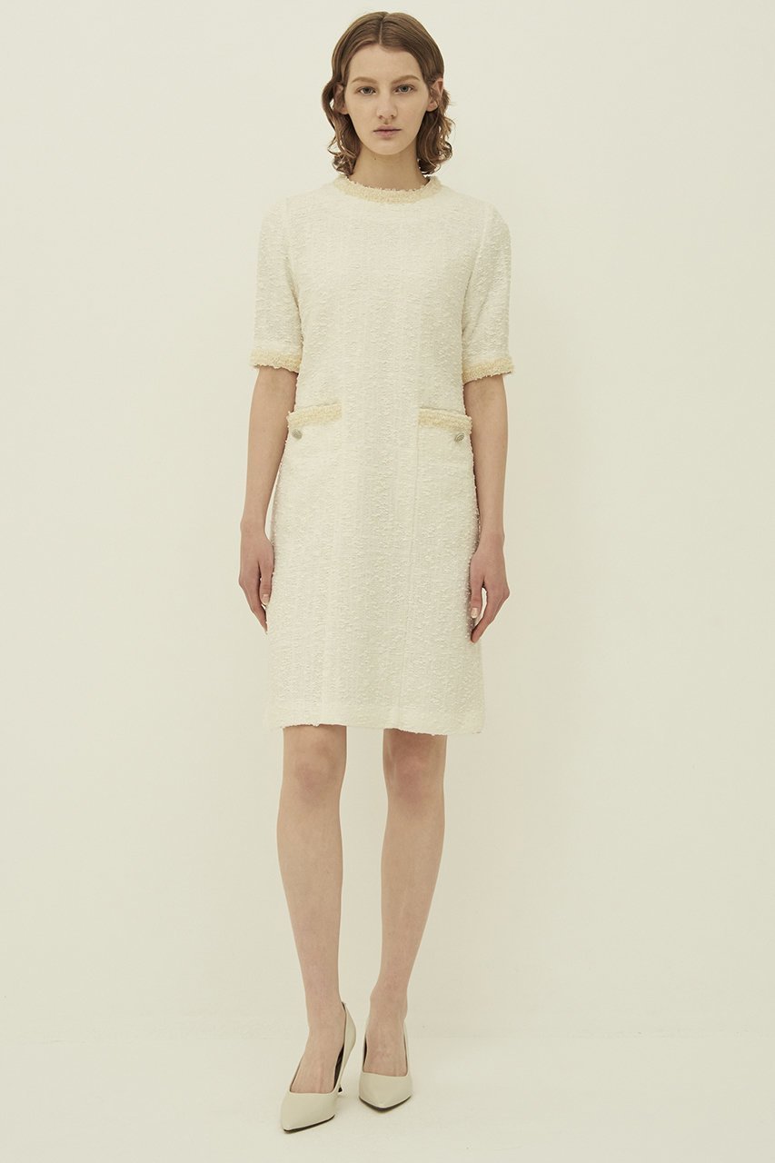【エムダブリュー/MW】のライトツィード ドレス 人気、トレンドファッション・服の通販 founy(ファニー) 　ファッション　Fashion　レディースファッション　Fashion for Women　ワンピース　Dresses　フォーマル・パーティードレス・結婚式用ドレス　Elegant & Casual Dresses　チュニック　Tunic Tops & Dresses　なめらか　Smooth, Silky Texture　イタリア　Italy　チュニック　Tunic, Long Top　ツイード／ツィード　Choker, Choker Necklace　ドレス　Dress, One-Piece　ポケット　Pocket, Pocket Detail　other-6|ID: prp329100003876084 ipo3291000000032917995