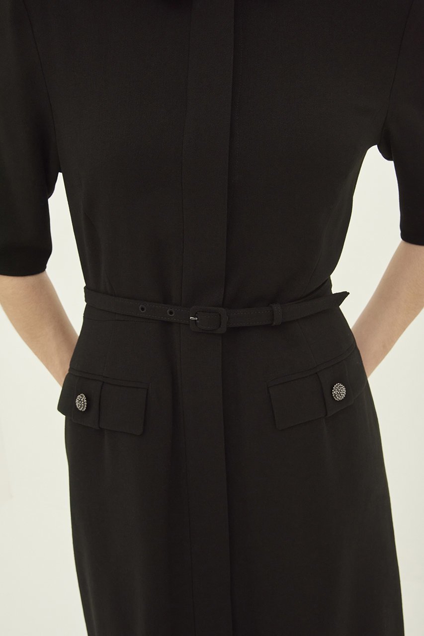 【エムダブリュー/MW】のダブルカラー ドレス 人気、トレンドファッション・服の通販 founy(ファニー) 　ファッション　Fashion　レディースファッション　Fashion for Women　ワンピース　Dresses　フォーマル・パーティードレス・結婚式用ドレス　Elegant & Casual Dresses　チュニック　Tunic Tops & Dresses　シューズ　Shoes, Footwear　ダブル　Double, Double-Breasted　チュニック　Tunic, Long Top　ドレス　Dress, One-Piece　ドレープ　Drape, Draping Fabric　フラップ　Flap, Flap Pocket　ポケット　Pocket, Pocket Detail　半袖　Short Sleeve, Half Sleeve　other-8|ID: prp329100003876091 ipo3291000000032896073