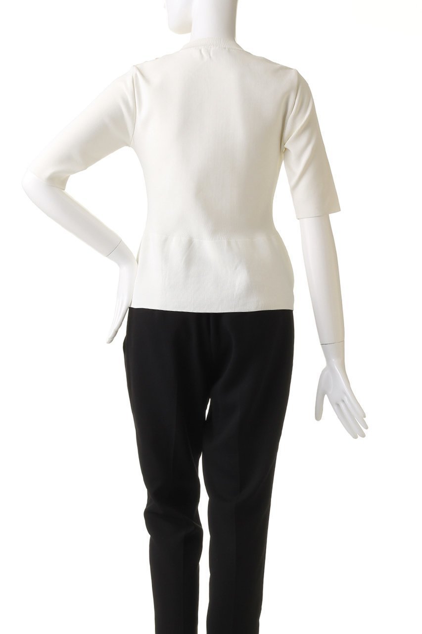 【エムダブリュー/MW】のソフトタッチ リサイクルポリ ビジューボタン ペプラム ニット 人気、トレンドファッション・服の通販 founy(ファニー) 　ファッション　Fashion　レディースファッション　Fashion for Women　トップス・カットソー　Cut & Sew Tops　ニット　Knit Tops & Sweaters　カジュアルプルオーバー・ニットトップス　Pullovers & Knit Tops / Casual Pullovers　ストレッチ　Stretch, Stretchy Fabric　フィット　Fit, Slim Fit　ペプラム　Peplum, Flared Hem　マニッシュ　Mannish, Boyish　半袖　Short Sleeve, Half Sleeve　軽量　Lightweight, Ultra Light　other-4|ID: prp329100003876093 ipo3291000000032918658