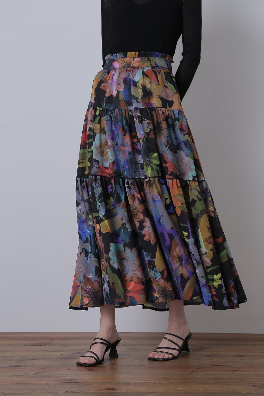 【ヒューエルミュージアム/hueLe Museum】の【STUMBLY】Flower Printed Flare Skirt 人気、トレンドファッション・服の通販 founy(ファニー) ファッション Fashion レディースファッション Fashion for Women スカート Skirts ロングスカート Long Skirts / Maxi & Midi Skirts ギャザー Gathered, Ruffled ジョーゼット Georgette, Semi-Sheer Fabric ティアードスカート Tiered Skirt, Flounced Skirt パターン Pattern, Design Print フリル Frill, Ruffle ロング Long, Long-Length other-1|ID: prp329100003877486 ipo3291000000035774480
